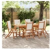 Image de Ensemble à manger de jardin 7pcs bois d'acacia solide textilène, ensemble à manger d'extérieur 3279289