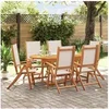 Image de Ensemble à manger de jardin 7pcs bois d'acacia solide textilène, ensemble à manger d'extérieur, meuble de salle à 3279295