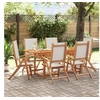 Image de Ensemble à manger de jardin 7pcs bois d'acacia solide textilène, ensemble à manger d'extérieur, meuble de salle à 3279297