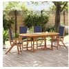 Image de Ensemble à manger de jardin 5pcs bois d'acacia solide textilène, ensemble à manger d'extérieur, meuble de salle à 3279300