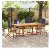 Image de Ensemble à manger de jardin 5pcs bois d'acacia solide textilène, ensemble à manger d'extérieur, meuble de salle à 3279302
