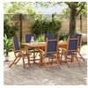 Image de Ensemble à manger de jardin 7pcs bois d'acacia solide textilène, ensemble à manger d'extérieur 3279303
