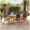 Image de Ensemble à manger de jardin 7pcs bois d'acacia solide textilène, ensemble à manger d'extérieur, meuble de salle à 3279309