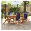Image de Ensemble à manger de jardin 7pcs bois d'acacia solide textilène, ensemble à manger d'extérieur, meuble de salle à 3279311