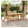 Image de Ensemble à manger de jardin 5pcs bois d'acacia solide textilène, ensemble à manger d'extérieur, meuble de salle à 3279314