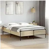 Image de Bedframe bewerkt hout metaal sonoma eikenkleurig 150x200 cm3279793