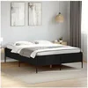 Image de Bedframe bewerkt hout metaal zwart 120x190 cm3279817