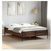Image de Bedframe bewerkt hout metaal bruin eikenkleur 120x190 cm3279821