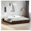 Image de Cadre de lit chêne marron 200x200 cm bois d'ingénierie et métal, lit, lit d'invité, lit double, meuble de chambre à 3279826