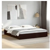 Image de Bedframe bewerkt hout metaal zwart 160x200 cm3279832