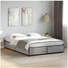 Image de Bedframe bewerkt hout metaal grijs sonoma eiken 150x200 cm3279840