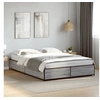 Image de Bedframe bewerkt hout metaal grijs sonoma eiken 135x190 cm3279860