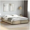 Image de Bedframe bewerkt hout metaal sonoma eikenkleurig 120x190 cm3279863