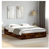 Image de Bedframe bewerkt hout metaal gerookt eikenkleurig 120x190 cm3279864