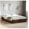 Image de Bedframe bewerkt hout metaal bruin eikenkleur 120x190 cm3279866