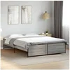 Image de Bedframe bewerkt hout metaal grijs sonoma eiken 160x200 cm3279880