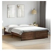 Image de Bedframe bewerkt hout metaal bruin eikenkleur 150x200 cm3279886