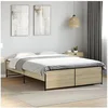 Image de Bedframe bewerkt hout metaal sonoma eikenkleurig 120x200 cm3279893