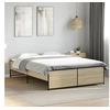 Image de Bedframe bewerkt hout metaal sonoma eikenkleurig 120x190 cm3279908