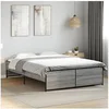 Image de Bedframe bewerkt hout metaal grijs sonoma eiken 120x190 cm3279910