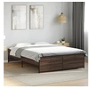 Image de Bedframe bewerkt hout metaal bruin eikenkleur 120x190 cm3279911