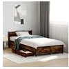 Image de Bedframe met lades bewerkt hout gerookt eikenkleurig 75x190 cm3279974