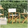 Image de Chaise de metteur en scène pliante crème bois teck massif 4008507