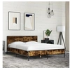 Image de Bedframe bewerkt hout metaal gerookt eikenkleurig 120x200 cm3279994
