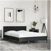 Image de Cadre de lit noir 140x200 cm bois d'ingénierie et métal, lit, meuble de chambre à coucher, sommier, lit double, lit 3279997
