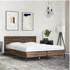 Image de Bedframe bewerkt hout metaal bruin eikenkleur 140x200 cm3280001