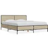 Image de Bedframe bewerkt hout metaal sonoma eikenkleurig 160x200 cm3280008