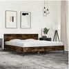 Image de Bedframe bewerkt hout metaal gerookt eikenkleurig 180x200 cm3280014