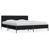 Image de Bedframe bewerkt hout metaal zwart 200x200 cm3280017