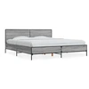 Image de Bedframe bewerkt hout metaal grijs sonoma eiken 200x200 cm3280020