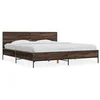 Image de Bedframe bewerkt hout metaal bruin eikenkleur 200x200 cm3280021