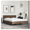 Image de Bedframe bewerkt hout metaal bruin eikenkleur 120x190 cm3280026