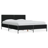 Image de Bedframe LED bewerkt hout metaal zwart 140x190 cm3280032