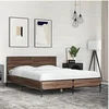 Image de Bedframe bewerkt hout metaal bruin eikenkleur 140x190 cm3280036