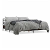 Image de Bedframe bewerkt hout metaal gerookt eikenkleurig 180x200 cm3280059