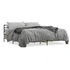 Image de Bedframe bewerkt hout metaal sonoma eikenkleurig 200x200 cm3280063