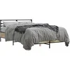 Image de Bedframe bewerkt hout metaal sonoma eikenkleurig 120x190 cm3280068