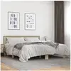 Image de Bedframe bewerkt hout metaal sonoma eikenkleurig 200x200 cm3280083