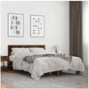 Image de Bedframe bewerkt hout metaal gerookt eikenkleurig 135x190 cm3280124