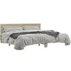 Image de Bedframe bewerkt hout metaal sonoma eikenkleurig 200x200 cm3280128