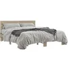 Image de Bedframe bewerkt hout metaal sonoma eikenkleurig 150x200 cm3280143