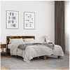 Image de Bedframe bewerkt hout metaal gerookt eikenkleurig 140x200 cm3280194