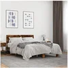 Image de Cadre de lit chêne fumé 120x190 cm bois d'ingénierie et métal, lit, lit d'invité, lit double, meuble de chambre à 3280204