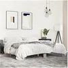 Image de Bedframe bewerkt hout metaal grijs sonoma eiken 200x200 cm3280220