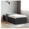 Image de Cadre de lit noir 75x190 cm bois d'ingénierie, meuble de chambre à coucher, sommier, lit à panneaux, lit, lit simple, 3280980