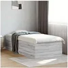 Image de Bedframe bewerkt hout grijs sonoma eikenkleurig 75x190 cm3280984
